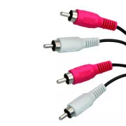Audiokabel 2x CINCH Stecker - 2x CINCH Stecker, 1,5m, schwarz, Logo-Blister