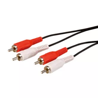 Audiokabel 2x CINCH Stecker - 2x CINCH Stecker, 1,5m, schwarz, Logo-Blister