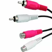 Audio-Verlängerungskabel 2x CINCH-Stecker - 2x CINCH-Buchse, 1,5m, schwarz