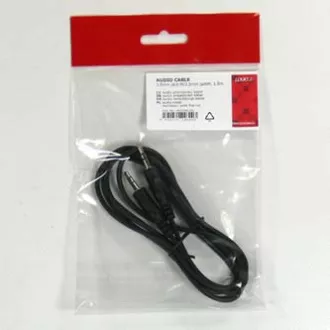 Audiokabel Klinke (3,5mm) Stecker - Klinke (3,5mm) Stecker, 1,5m, schwarz, Logo Audiokabel Klinke (3,5mm) Stecker - Klinke (3,5mm) Stecker, 1,5m, schwarz, Logo