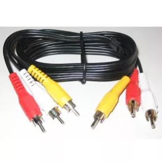 Videokabel 3x CINCH Stecker - 3x CINCH Stecker, 2m, schwarz