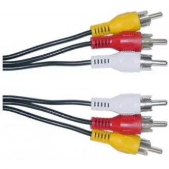 Videokabel 3x CINCH Stecker - 3x CINCH Stecker, 2m, schwarz