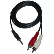 Audiokabel Klinke (3,5mm) Stecker - 2x CINCH Stecker, 3m, schwarz