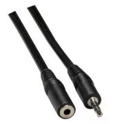 Verlängerungs-Audiokabel Klinke (3,5mm) Stecker - Klinke (3,5mm) Buchse, 3m, schwarz, Logo-Blister