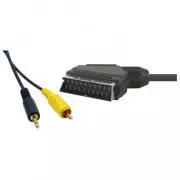 Videokabel SCART-Stecker - CINCH-Stecker   Klinke (3,5mm) Stecker, 5m, schwarz, SELL