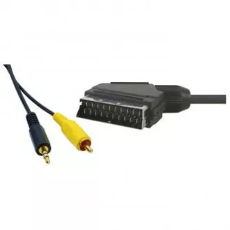 Videokabel SCART-Stecker - CINCH-Stecker Klinke (3,5mm) Stecker, 5m, schwarz, SELL Videokabel SCART-Stecker - CINCH-Stecker Klinke (3,5mm) Stecker, 5m, schwarz, SELL