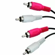 Audiokabel 2x CINCH Stecker - 2x CINCH Stecker, 5m, schwarz