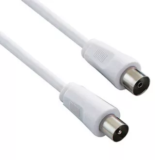 Antennenkabel Koax (9,5mm) Stecker - Koax (9,5mm) Buchse, 2m, 75 Ohm, weiß Antennenkabel Koax (9,5mm) Stecker - Koax (9,5mm) Buchse, 2m, 75 Ohm, weiß