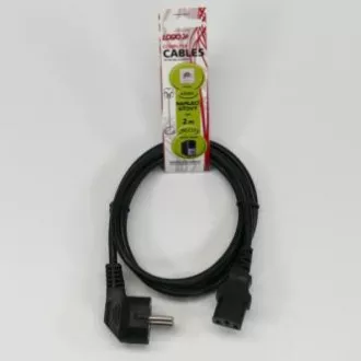 230V Netzkabel, CEE7 (Gabel) - C13, 2m, VDE geprüft, schwarz, Logo 230V Netzkabel, CEE7 (Gabel) - C13, 2m, VDE geprüft, schwarz, Logo