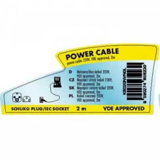 230V Netzkabel, CEE7 (Gabel) - C13, 2m, VDE geprüft, schwarz, Logo 230V Netzkabel, CEE7 (Gabel) - C13, 2m, VDE geprüft, schwarz, Logo