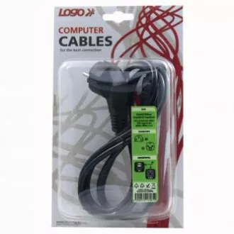 Netzkabel 230V Strom, CEE7 (Gabel) - C13, 2m, VDE geprüft, schwarz, Logo, Blister Netzkabel 230V Strom, CEE7 (Gabel) - C13, 2m, VDE geprüft, schwarz, Logo, Blister