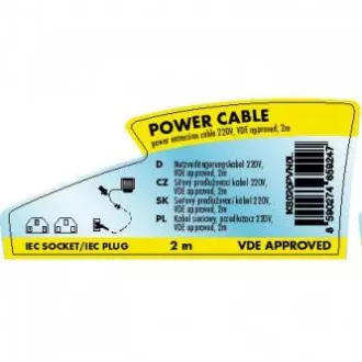 230V-Netzverlängerungskabel, C13 - C14, 2m, VDE-geprüft, schwarz, Logo 230V-Netzverlängerungskabel, C13 - C14, 2m, VDE-geprüft, schwarz, Logo