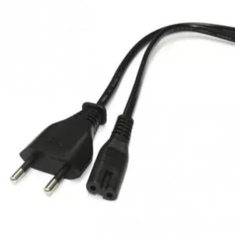 230V Netzkabel, CEE7/16 (Eurostecker) - C7, 2m, VDE geprüft, schwarz, Logo, 2-poliger Stecker, FOR SALE 230V Netzkabel, CEE7/16 (Eurostecker) - C7, 2m, VDE geprüft, schwarz, Logo, 2-poliger Stecker, FOR SALE