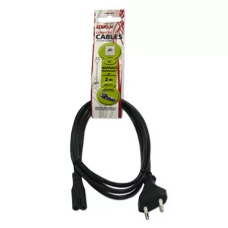 230V Netzkabel, CEE7/16 (Eurostecker) - C7, 2m, VDE geprüft, schwarz, Logo, 2-poliger Stecker, FOR SALE 230V Netzkabel, CEE7/16 (Eurostecker) - C7, 2m, VDE geprüft, schwarz, Logo, 2-poliger Stecker, FOR SALE