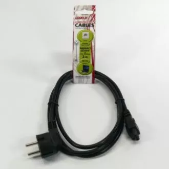 230V-Netzkabel für Laptop, CEE7 (Gabel) - C5, 2m, VDE-geprüft, schwarz, Logo, Stecker in Kleeblattform (MickeyM 230V-Netzkabel für Laptop, CEE7 (Gabel) - C5, 2m, VDE-geprüft, schwarz, Logo, Stecker in Kleeblattform (MickeyM