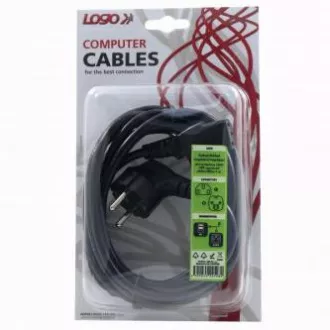230V Netzkabel, CEE7 (Gabel) - C13, 3m, VDE geprüft, schwarz, Logo 230V Netzkabel, CEE7 (Gabel) - C13, 3m, VDE geprüft, schwarz, Logo