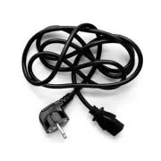 Netzkabel 230V Strom, CEE7 (Gabel) - C13, 3m, VDE geprüft, schwarz, Logo, Blister