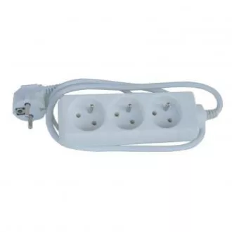 230V-Netzverlängerungskabel, CEE7 (Gabel) - 3x Steckdose, 3m, VDE-geprüft, weiß 230V-Netzverlängerungskabel, CEE7 (Gabel) - 3x Steckdose, 3m, VDE-geprüft, weiß