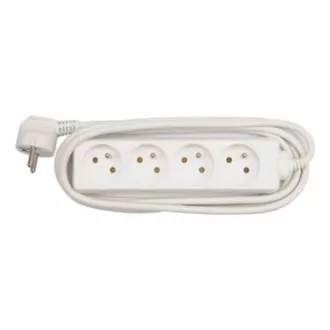 Netzkabel 230V Verlängerungskabel, CEE7 (Gabel) - Steckdose 4x, 3m, VDE geprüft, weiß Netzkabel 230V Verlängerungskabel, CEE7 (Gabel) - Steckdose 4x, 3m, VDE geprüft, weiß