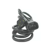 230V-Netzverlängerungskabel, C13 - C14, 3m, VDE-geprüft, schwarz, Logo, Blister