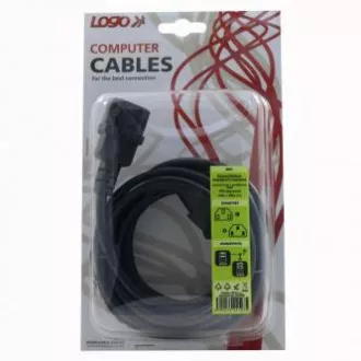 230V-Netzverlängerungskabel, C13 - C14, 3m, VDE-geprüft, schwarz, Logo, Blister 230V-Netzverlängerungskabel, C13 - C14, 3m, VDE-geprüft, schwarz, Logo, Blister