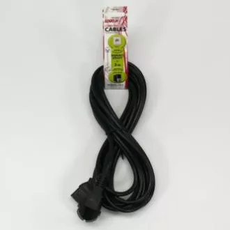 230V Netzkabel, CEE7 (Gabel) - C13, 5m, VDE geprüft, schwarz, Logo