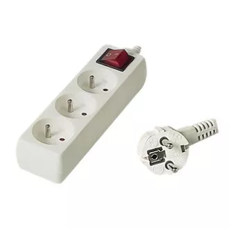 Netzkabel 230V Verlängerung, CEE7 (Gabel) - Steckdose 3x, 7m, weiß, mit Schalter Netzkabel 230V Verlängerung, CEE7 (Gabel) - Steckdose 3x, 7m, weiß, mit Schalter