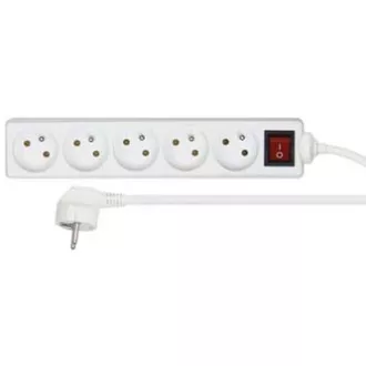 230V-Netzverlängerungskabel, CEE7 (Gabel) - 5x Steckdose, 10m, VDE-geprüft, weiß, mit Schalter 230V-Netzverlängerungskabel, CEE7 (Gabel) - 5x Steckdose, 10m, VDE-geprüft, weiß, mit Schalter