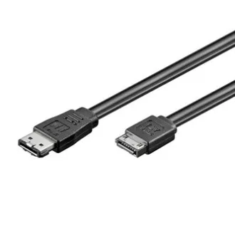 Festplatten-Datenkabel, SATA-Stecker - eSATA-Stecker, 0,5 m, 6 Gb/s, schwarz, im Beutel verpackt Festplatten-Datenkabel, SATA-Stecker - eSATA-Stecker, 0,5 m, 6 Gb/s, schwarz, im Beutel verpackt