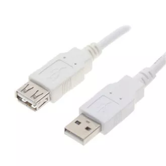 USB-Verlängerungskabel (2.0), USB-A-Stecker - USB-A-Buchse, 0,3 m, weiß