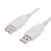 Logo USB-Verlängerungskabel (2.0), USB A-Stecker - USB A-Buchse, 0,3 m, weiß, Blister