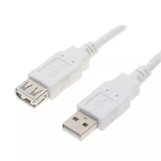 Logo USB-Verlängerungskabel (2.0), USB A-Stecker - USB A-Buchse, 0,3 m, weiß, Blister