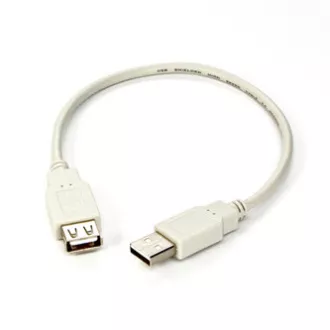Logo USB-Verlängerungskabel (2.0), USB A-Stecker - USB A-Buchse, 0,3 m, weiß, Blister