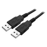 Logo USB-Kabel (2.0), USB A-Stecker - USB A-Stecker, 1,8 m, schwarz, Blister, High Speed