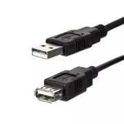 USB-Verlängerungskabel (2.0), USB-A-Stecker - USB-A-Buchse, 1,8 m, schwarz