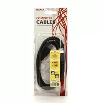 Logo USB-Verlängerungskabel (3.0), USB A-Stecker - USB A-Buchse, 1,8 m, schwarz, Blister