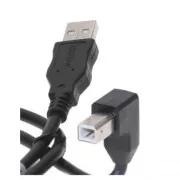 USB-Kabel (2.0), USB-A-Stecker – USB-B-Stecker, 2 m, 90°-Winkel, schwarz