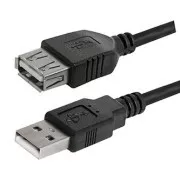 Logo USB-Verlängerungskabel (2.0), USB A-Stecker - USB A-Buchse, 3m, schwarz