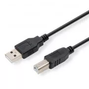 Logo USB-Kabel (2.0), USB A-Stecker - USB B-Stecker, 5m, schwarz