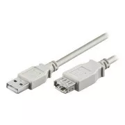 Logo USB-Verlängerungskabel (2.0), USB A-Stecker - USB A-Buchse, 5m, grau, SELL OUT