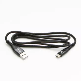 Logo USB-Kabel (2.0), USB A-Stecker - USB C-Stecker, 1m, 480 Mbps, 5V/3A, schwarz, Box, Nylongeflecht, Aluminium-Steckerabdeckung Logo USB-Kabel (2.0), USB A-Stecker - USB C-Stecker, 1m, 480 Mbps, 5V/3A, schwarz, Box, Nylongeflecht, Aluminium-Steckerabdeckung