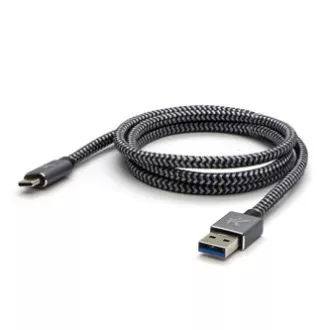 Logo USB-Kabel (3.2 gen 1), USB A-Stecker - USB C-Stecker, 1m, 5 Gbps, 5V/3A, grau, Box, Metallgeflecht, Steckerabdeckung aus Aluminium Logo USB-Kabel (3.2 gen 1), USB A-Stecker - USB C-Stecker, 1m, 5 Gbps, 5V/3A, grau, Box, Metallgeflecht, Steckerabdeckung aus Aluminium