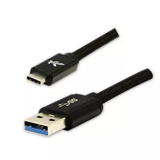 Logo USB-Kabel (3.2 gen 1), USB A-Stecker - USB C-Stecker, 2m, 5 Gbps, 5V/3A, schwarz, Box, Nylongeflecht, Steckerabdeckung aus Aluminium Logo USB-Kabel (3.2 gen 1), USB A-Stecker - USB C-Stecker, 2m, 5 Gbps, 5V/3A, schwarz, Box, Nylongeflecht, Steckerabdeckung aus Aluminium