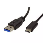 USB-Kabel (3.1), USB A-Stecker - USB C-Stecker, 0,5m, rund, schwarz, Kunststoffbeutel