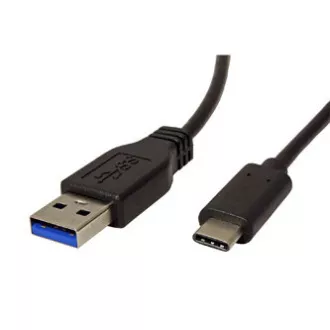 USB-Kabel (3.1), USB A-Stecker - USB C-Stecker, 0,5m, rund, schwarz, Kunststoffbeutel