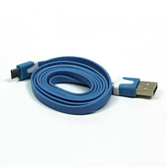 Logo USB-Kabel (2.0), USB A-Stecker - microUSB-Stecker, 1m, flach, blau, Blister, SELL OUT Logo USB-Kabel (2.0), USB A-Stecker - microUSB-Stecker, 1m, flach, blau, Blister, SELL OUT