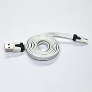 USB-Kabel (2.0), USB A-Stecker - microUSB-Stecker, 1m, flach, weiß