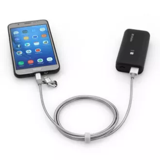 Verbatim USB-Kabel (2.0), USB A-Stecker - microUSB-Stecker   Apple Lightning-Stecker, 1m, silber, Box, 48869, 2 in 1 - verstellbar