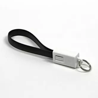 USB-Kabel (2.0), USB A-Stecker - microUSB-Stecker, 49160, 0.2m, schwarz, Schlüsselanhänger, SELL OUT