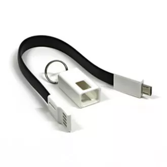 USB-Kabel (2.0), USB A-Stecker - microUSB-Stecker, 49160, 0.2m, schwarz, Schlüsselanhänger, SELL OUT